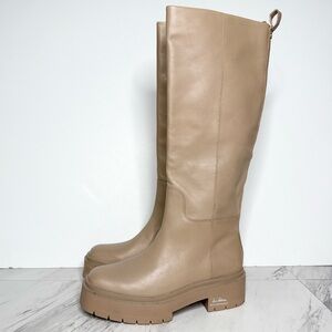 Sam Edelman Larina Chunky Tan Leather Tall Boot 9